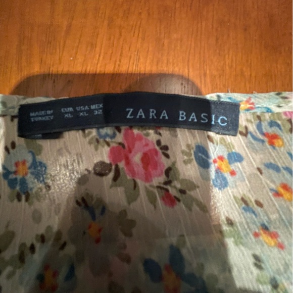 Ladies Zara Floral print Peasant Blouse XL - Picture 2 of 4